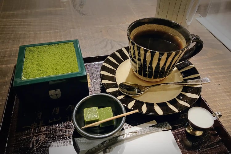 Matcha Tiramisu and Coffee