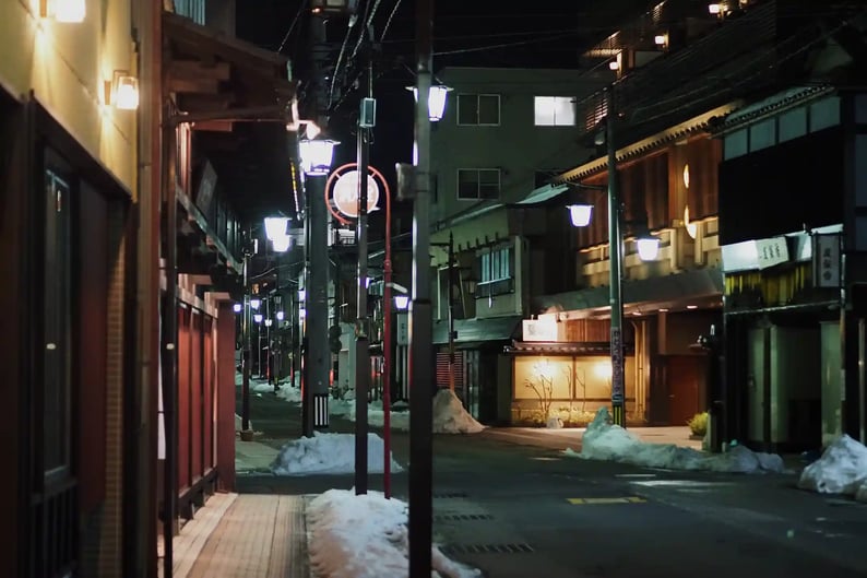 Night View of Yamashiro Onsen Town