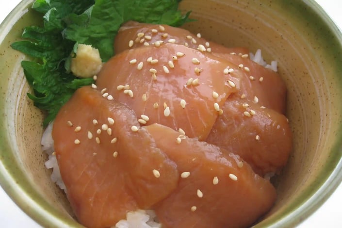 Soy-marinated Salmon Bowl