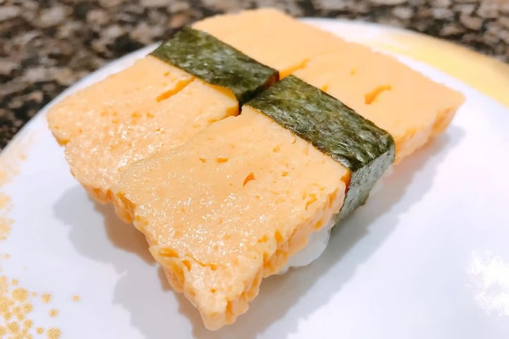 Tamago Sushi (Sweet Rolled Omelet over Rice)
