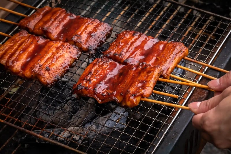 Eel Grilled Over Binchotan Charcoal