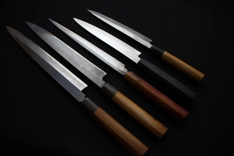 Five Yanagiba Knives (Traditional Japanese Sashimi Knives)