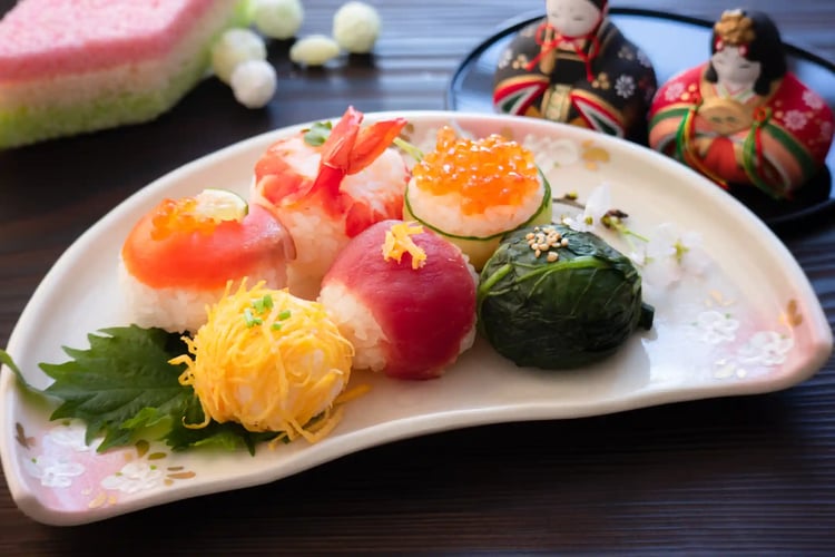 emari Sushi and Hina Dolls (Traditional Japanese Dolls for Girls_ Festival)