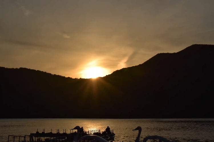 Sunset at Lake Ashi