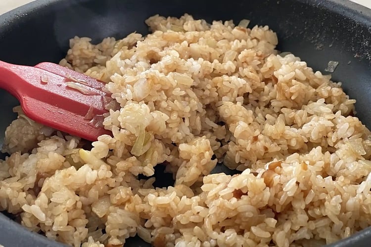 Garlic Fried Rice with Miso Soup and Pickles