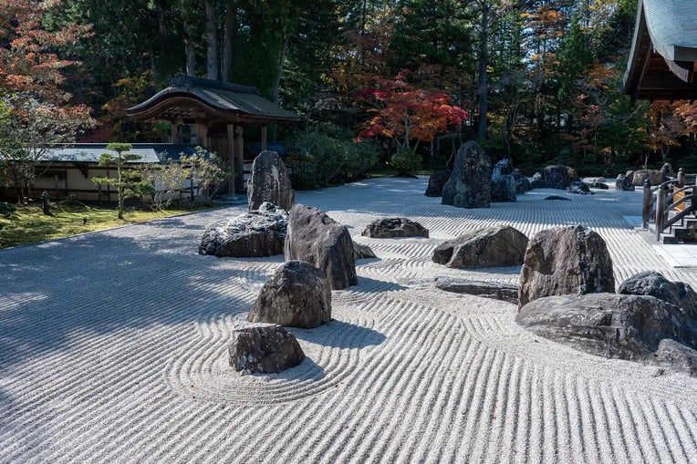 The Banryutei Rock Garden at Kongobuji Temple on Mount Koya (Koyasan)