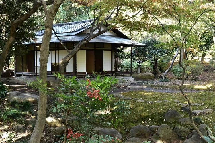 The Traditional Teahouse (Chashitsu) at the Kyu-Furukawa Gardens