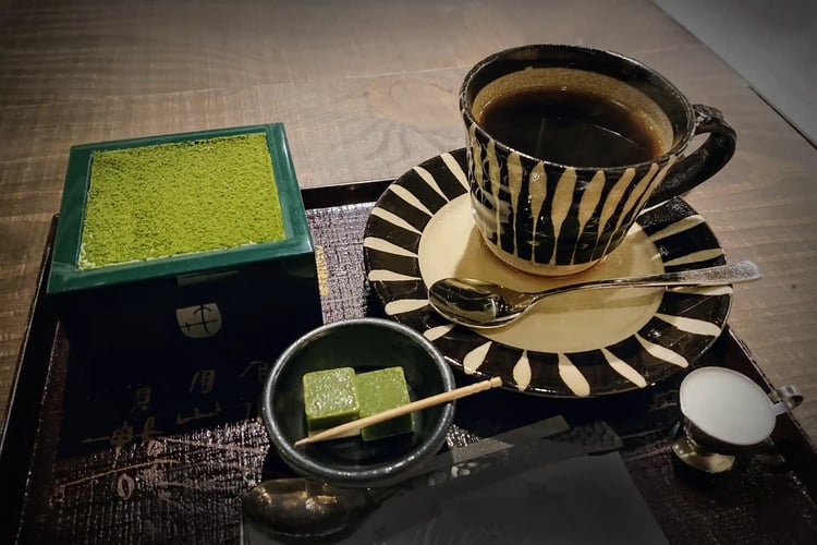 Matcha Tiramisu and Coffee