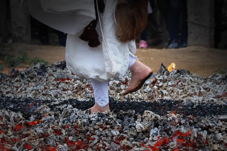 Yakushiji Temple_s Saitogoma Fire Walking Ceremony in late March