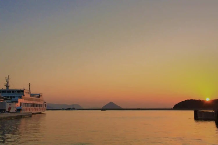 Sunset at Miyanoura Port, Naoshima Island