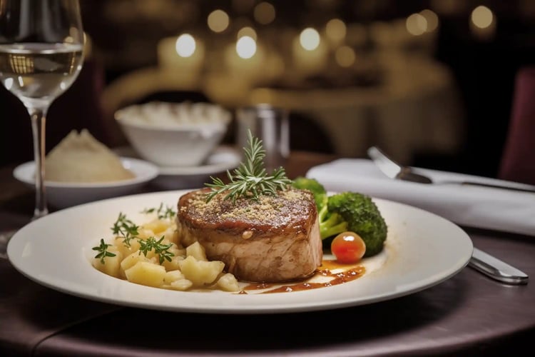 Dinner at a fine dining restaurant