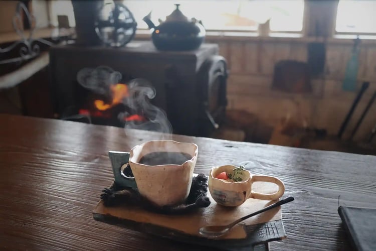 Coffee and sweets at a stylish renovated traditional Japanese house cafe