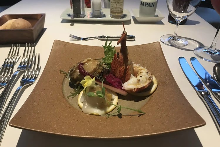 French Cuisine Served on Japanese-Style Tableware