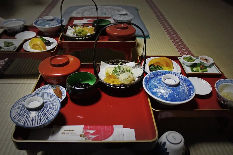 Vegetarian meal at Buddhist temple
