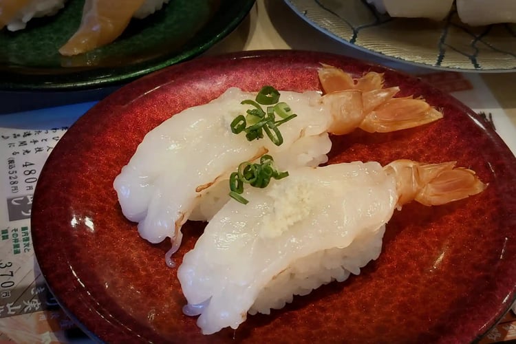Delicious sweet shrimp sushi