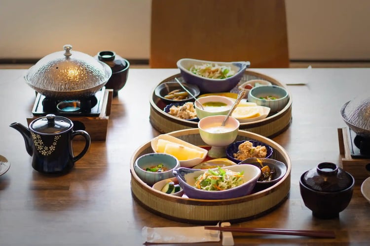 In-room dining at a ryokan