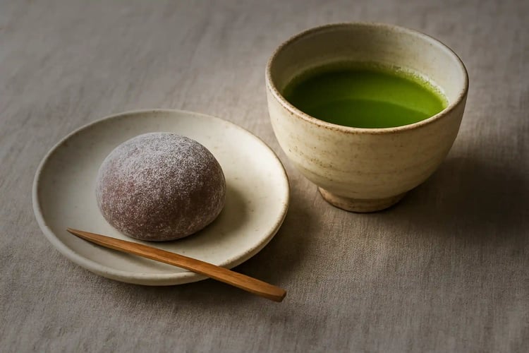 Matcha and simple wagashi