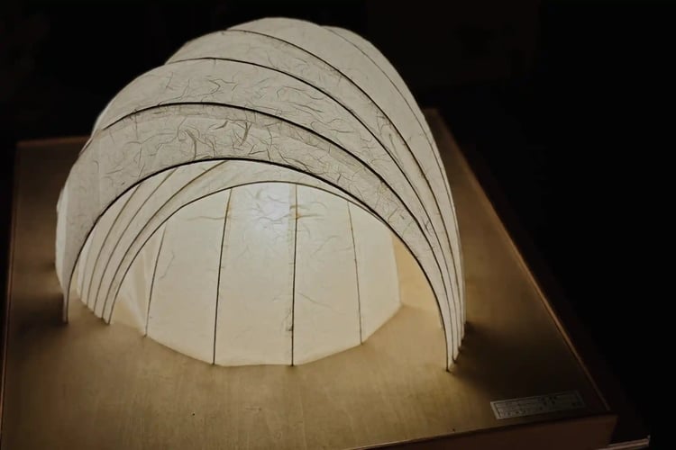 Andon (Japanese lantern) with the gentle glow of washi paper