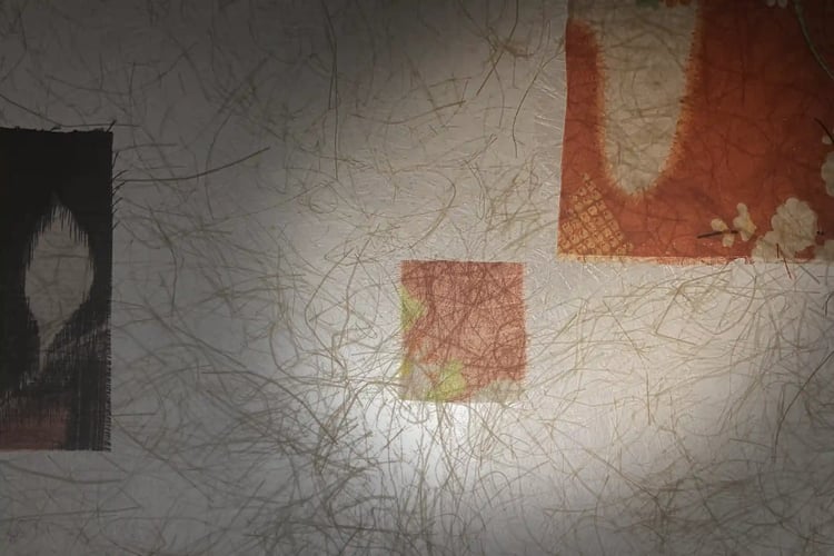 Washi lamp shade made from handmade washi paper