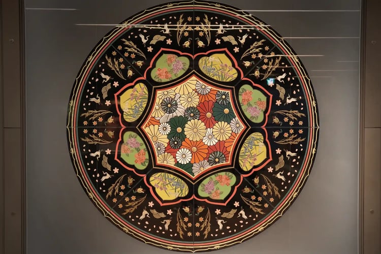 Kutani Ware Art Installation at Kaga-Onsen Station