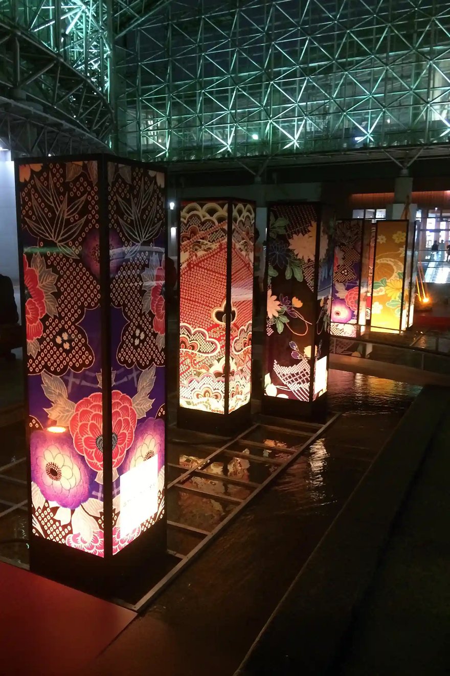 The night scenery in front of Kanazawa Station