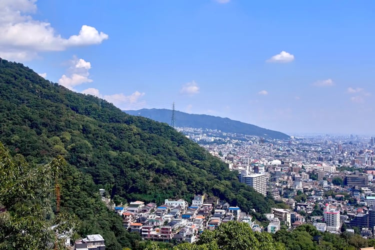 The view from the Nunobiki Herb Gardens hiking trail