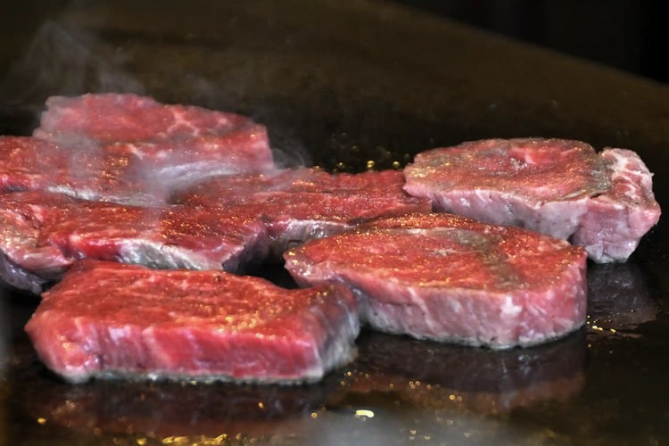 Sizzling Steak Fresh off the Teppan grill