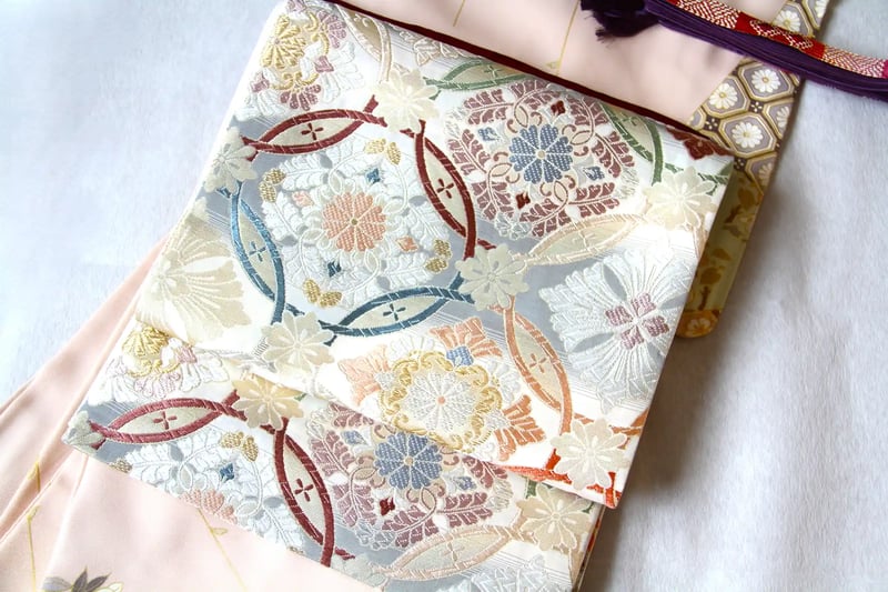 Exquisitely woven Nishijin Kimono and Sash