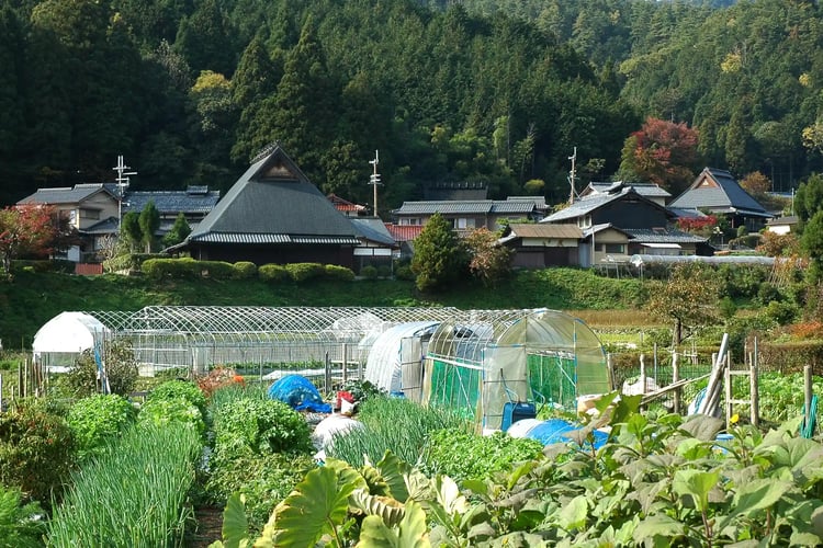 Idyllic mountain village scenery in Ohara, Kyoto