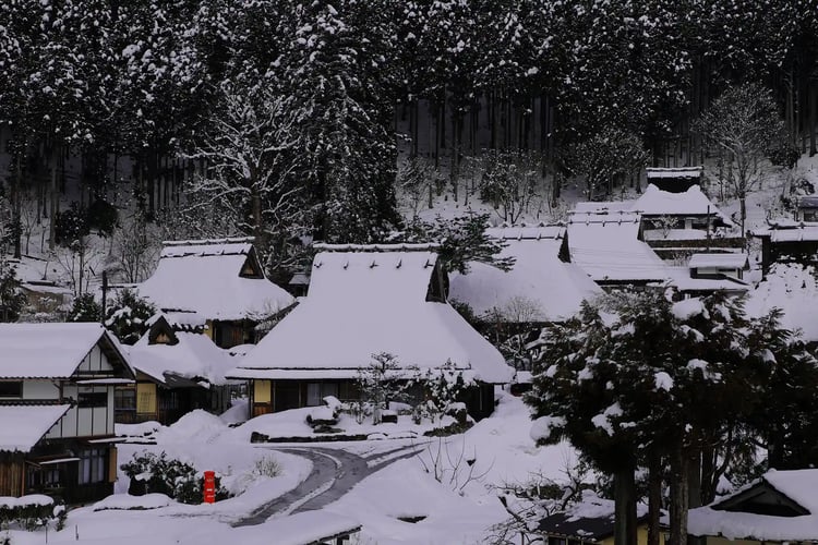 Snowy Scenery of Miyama’s Thatched Village