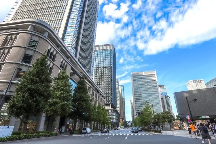 Skyscrapers on the Marunouchi side of Tokyo Station