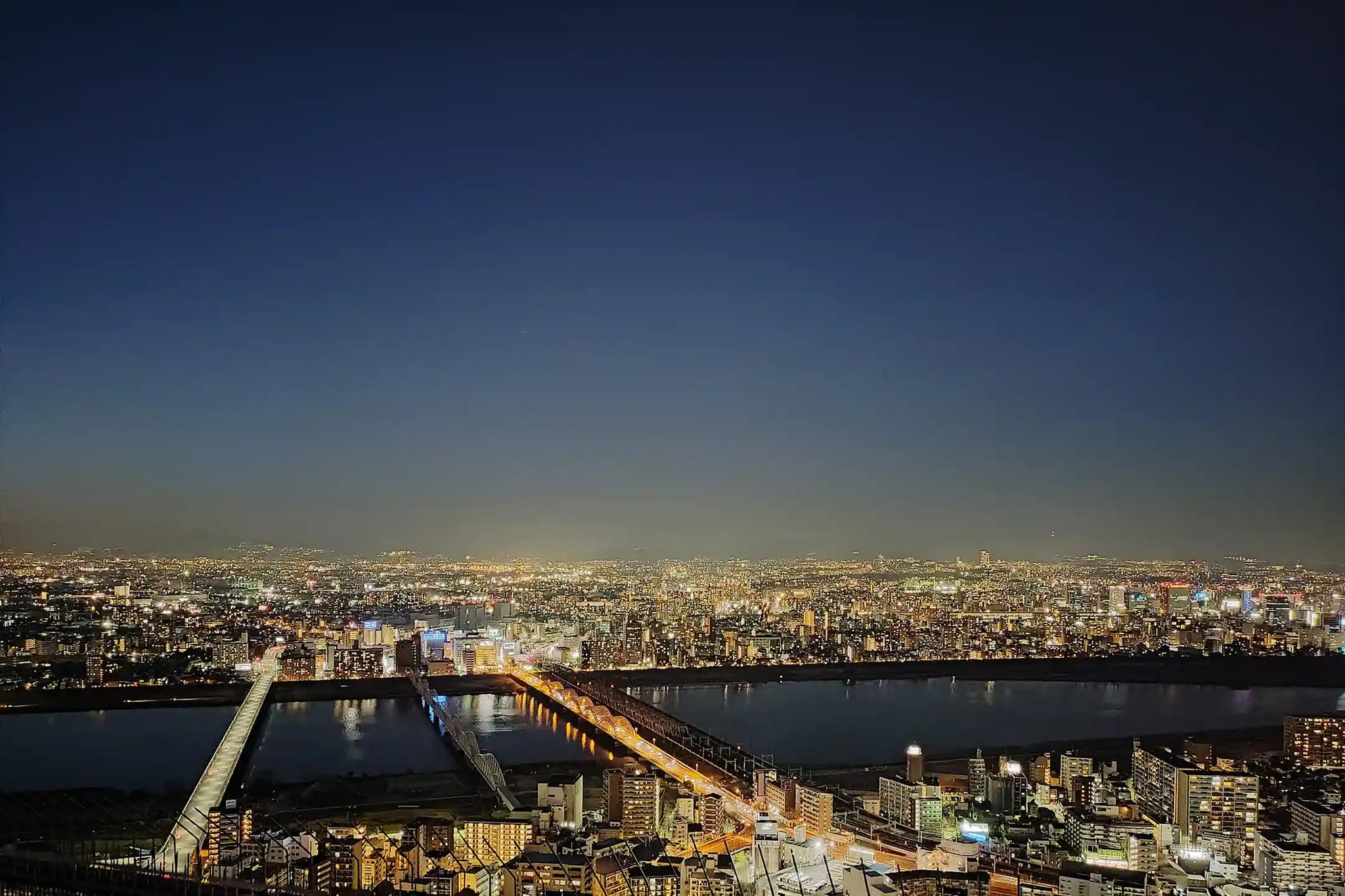 Sunset and Night View from Umeda Sky Building Floating Garden