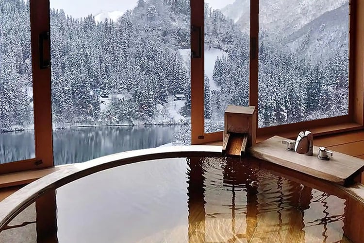 Snowy Landscape and Hot Springs