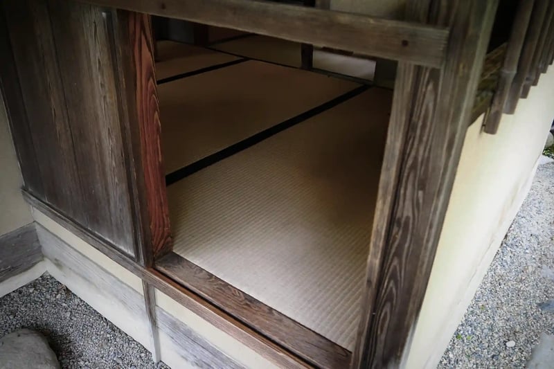 The Crawl-in Entrance (Nijiriguchi) of a Traditional Tea Room