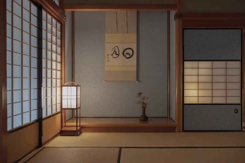 A Traditional Japanese Alcove (Tokonoma) for Displaying Art and Flowers