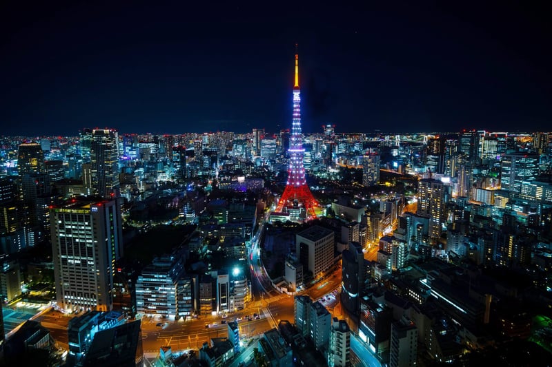The glittering Tokyo skyline at night