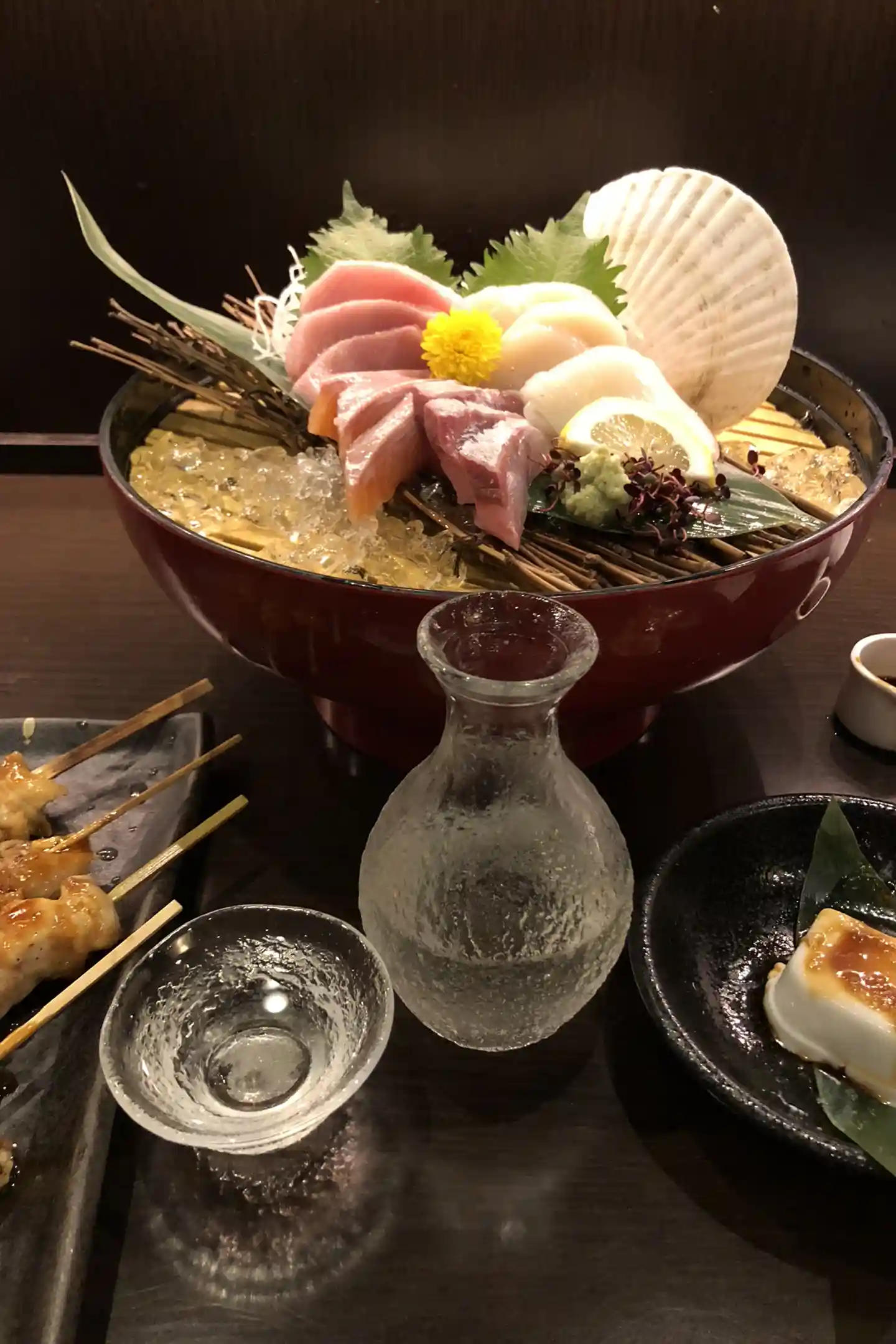 Enjoying Fresh Sashimi and Sake at a Local Izakaya
