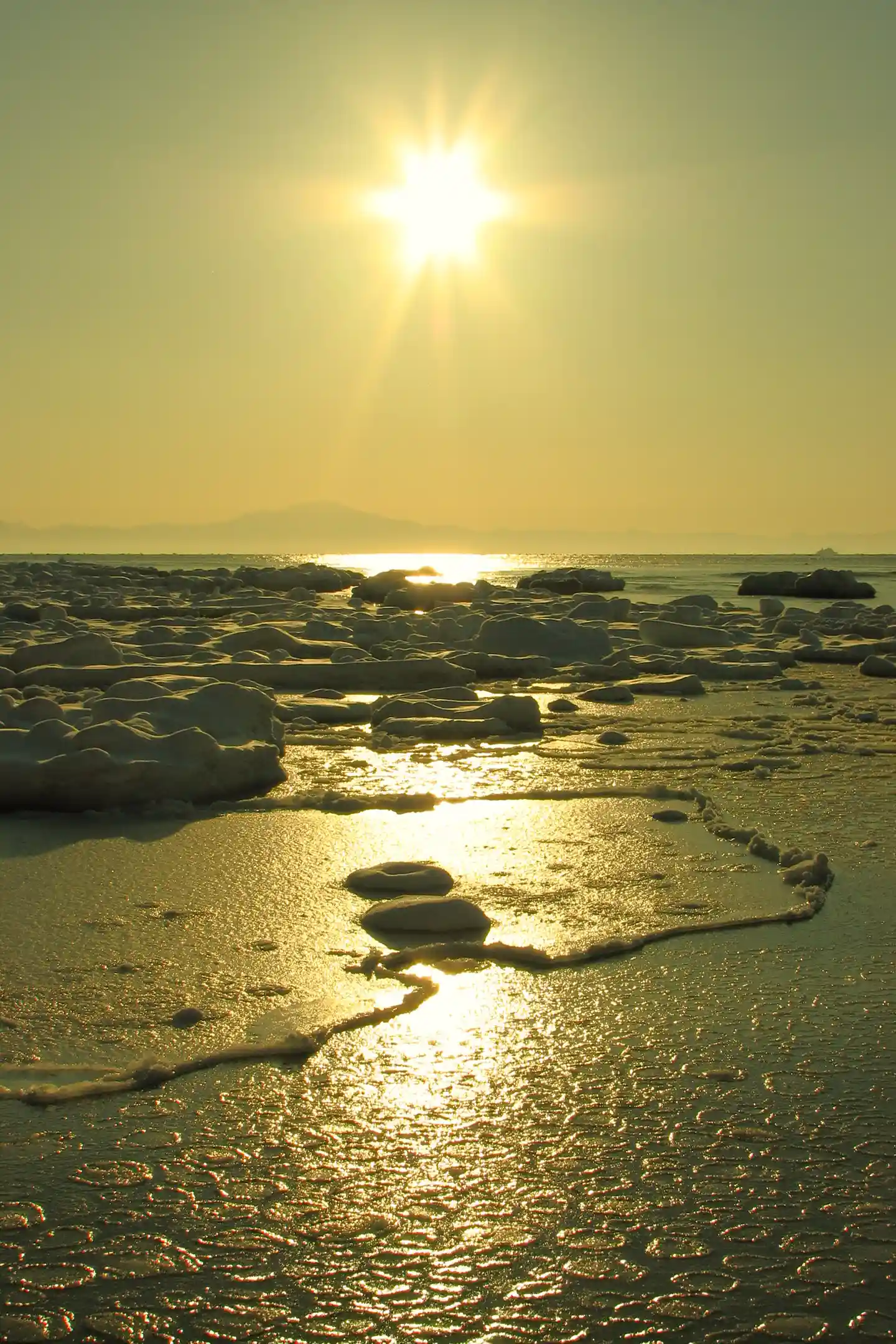 Sunrise over the drift ice
